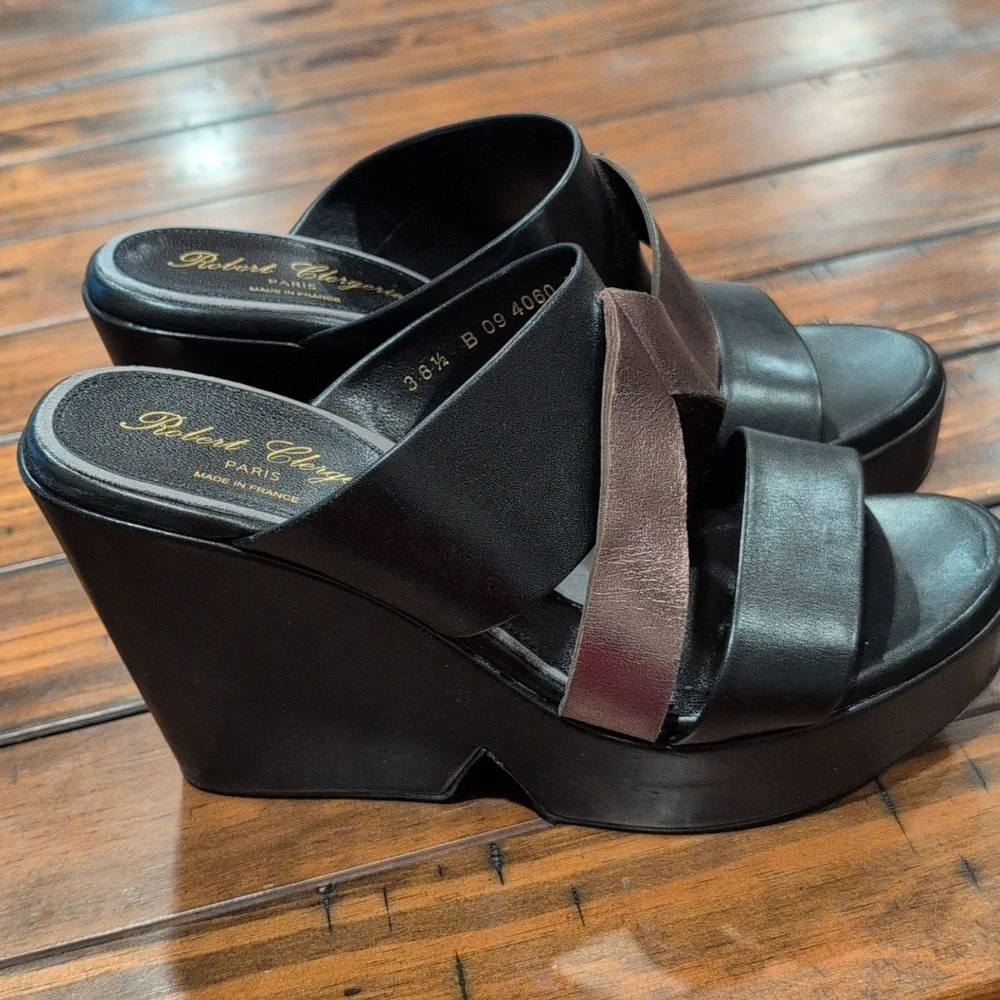 Robert Clergerie Darton Platform Wedge Mule Sandal 38.5
